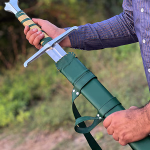 Medieval Sword Carbon Steel Long Sword with Custom Scabbard - Ideal Gift for Father's Day, Groomsmen, or Him