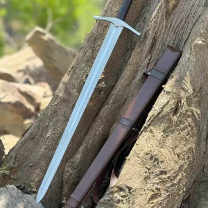 Handmade Carbon Steel Medieval Long Sword with Custom Scabbard - Perfect Father's Day Gift, Gift for Him, or Groomsmen Gift