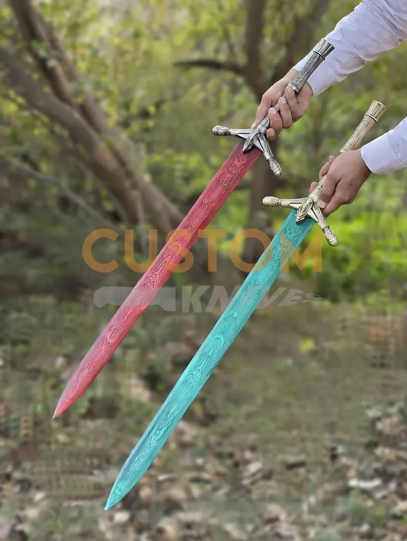40" Dark Moon Sword Replica – Full Metal Moonlight Red & Green Greatsword Cosplay Prop, Handmade Fantasy Sword - Image 3