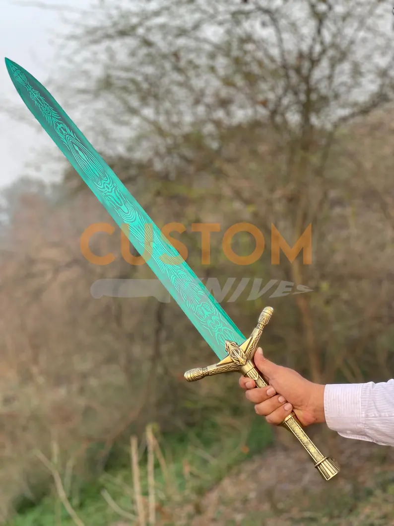 40" Dark Moon Sword Replica – Full Metal Moonlight Red & Green Greatsword Cosplay Prop, Handmade Fantasy Sword - Image 7