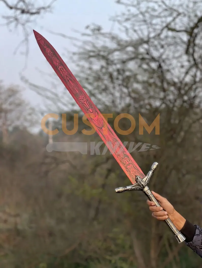 40" Dark Moon Sword Replica – Full Metal Moonlight Red & Green Greatsword Cosplay Prop, Handmade Fantasy Sword - Image 5