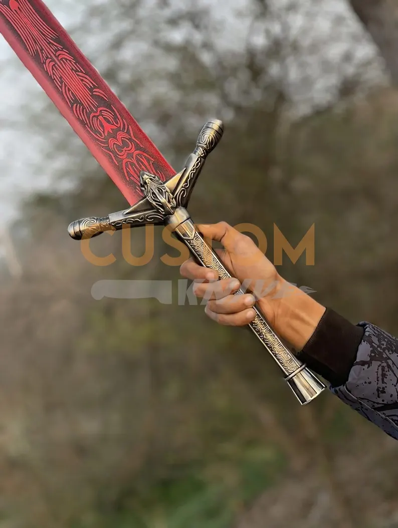 40" Dark Moon Sword Replica – Full Metal Moonlight Red & Green Greatsword Cosplay Prop, Handmade Fantasy Sword - Image 2