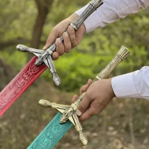 40" Dark Moon Sword Replica – Full Metal Moonlight Red & Green Greatsword Cosplay Prop, Handmade Fantasy Sword
